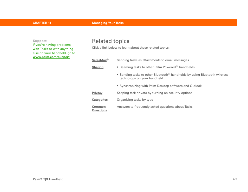 Related topics | Palm TX User Manual | Page 269 / 690