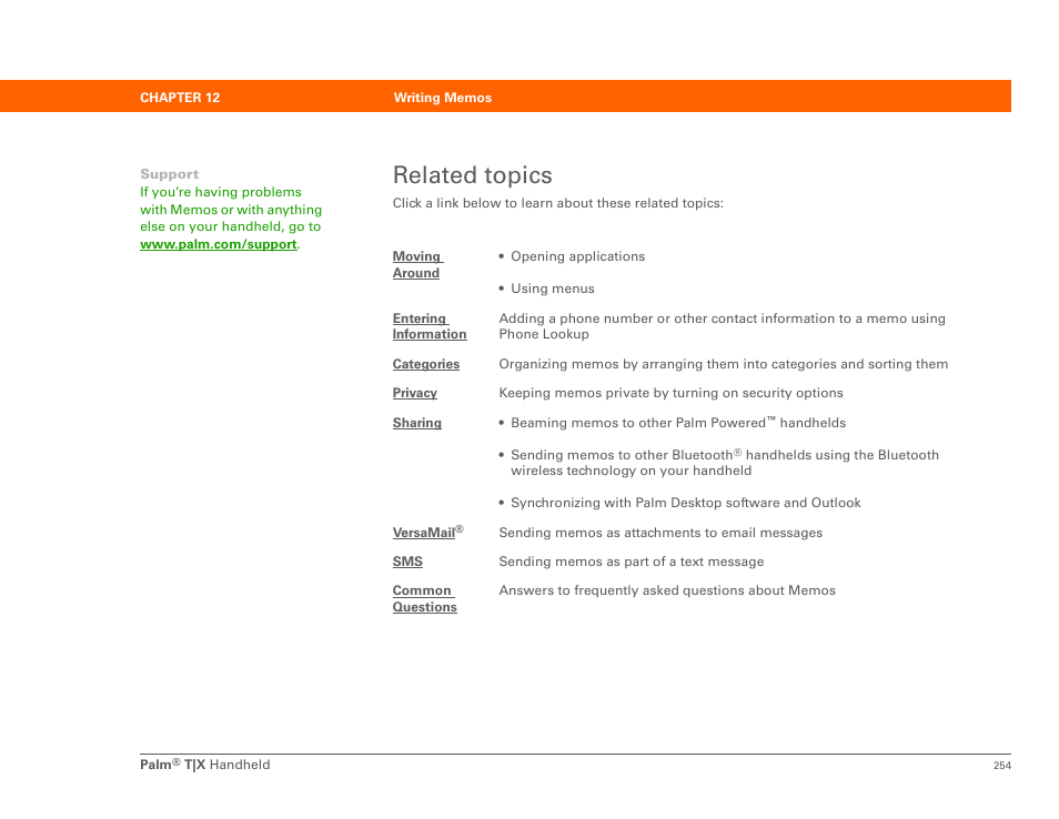 Related topics | Palm TX User Manual | Page 276 / 690