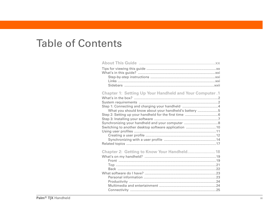 Palm TX User Manual | Page 3 / 690