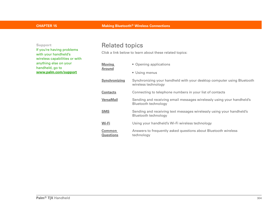 Related topics | Palm TX User Manual | Page 326 / 690