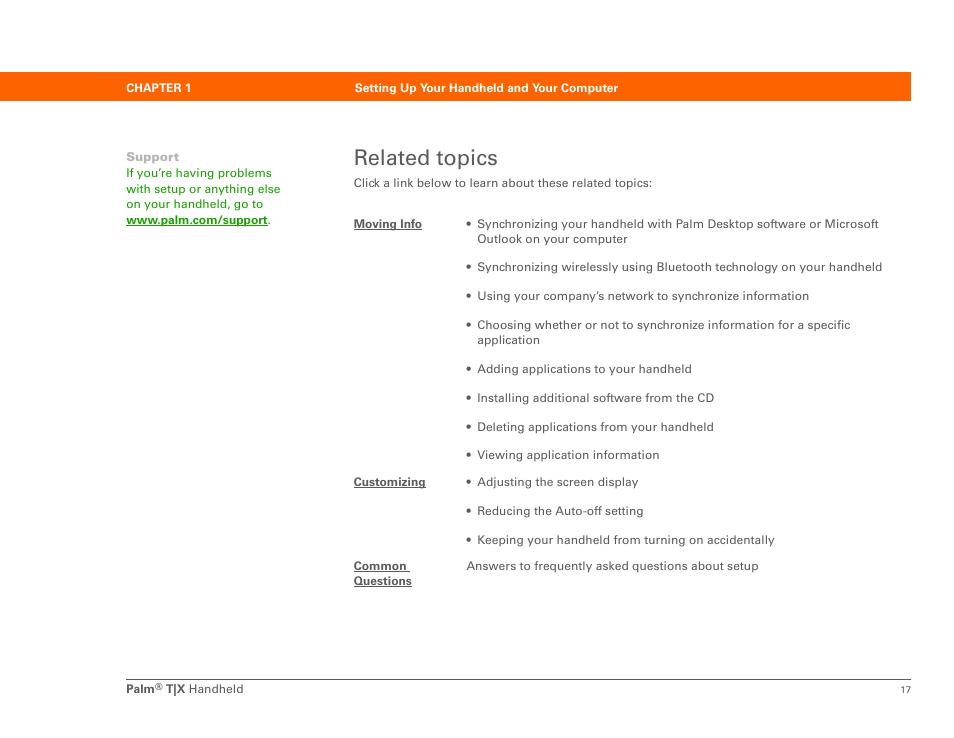 Related topics | Palm TX User Manual | Page 39 / 690