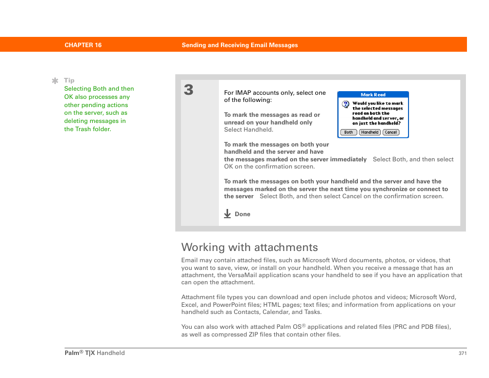 Working with attachments | Palm TX User Manual | Page 393 / 690