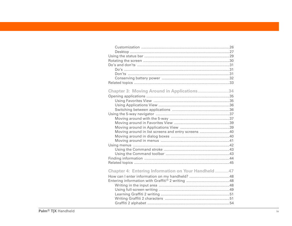 Palm TX User Manual | Page 4 / 690