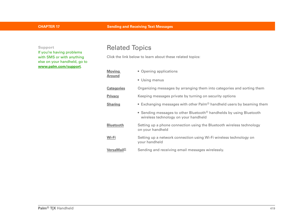 Related topics | Palm TX User Manual | Page 441 / 690