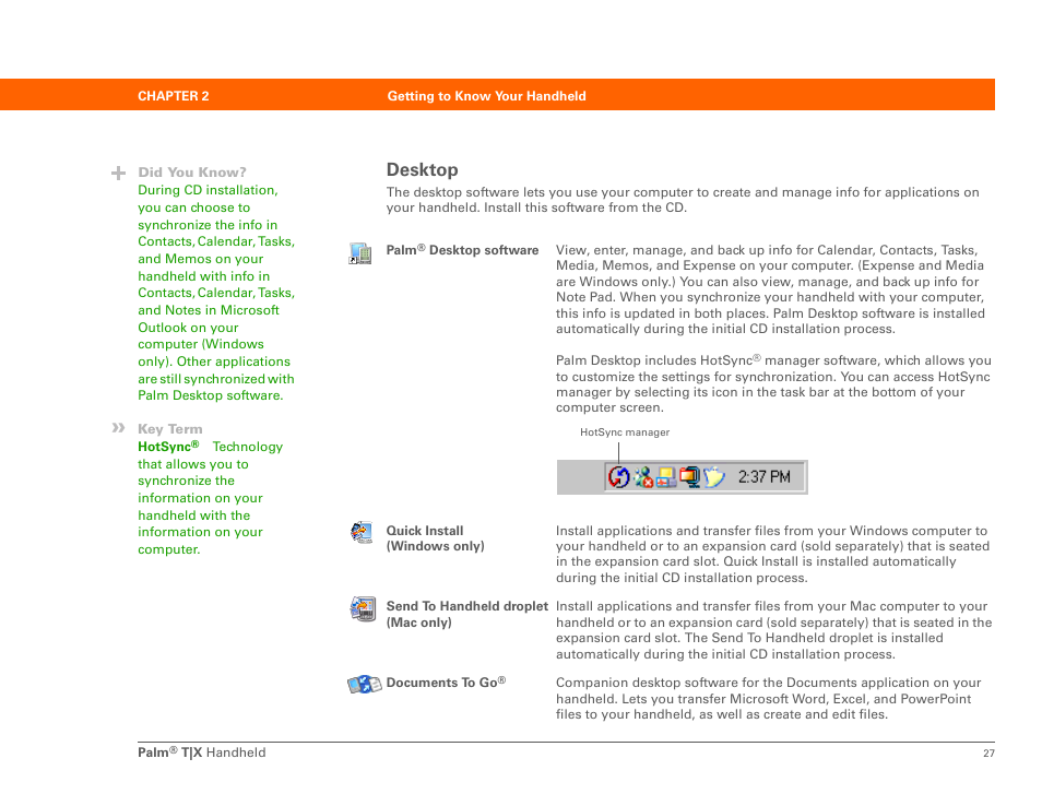 Desktop | Palm TX User Manual | Page 49 / 690