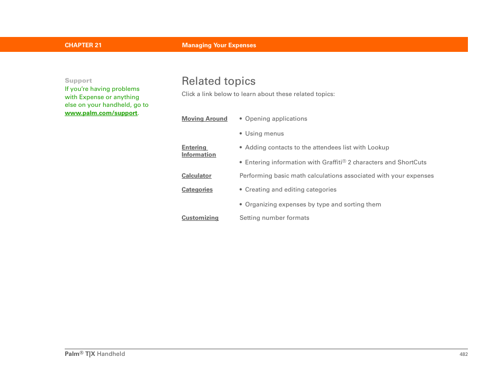 Related topics | Palm TX User Manual | Page 504 / 690