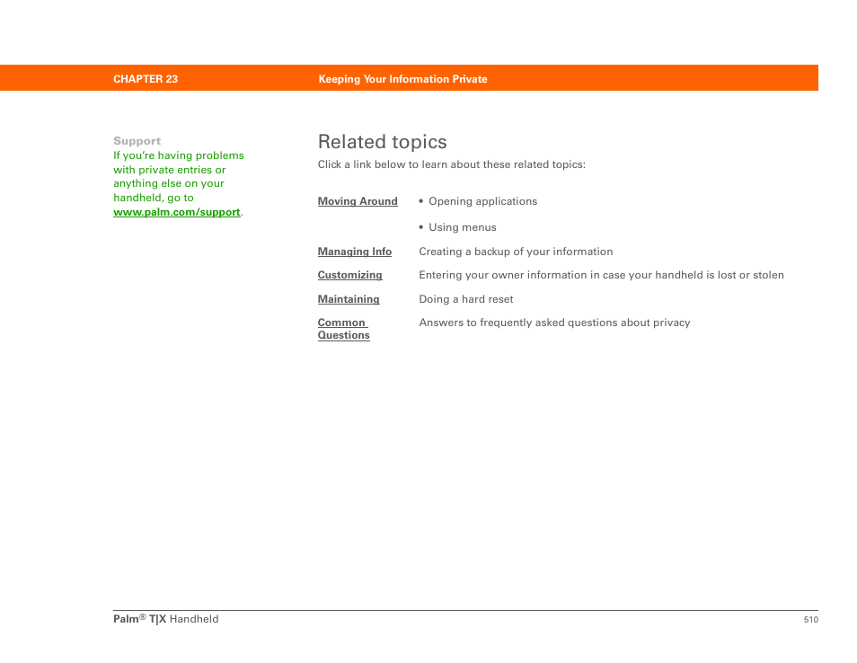 Related topics | Palm TX User Manual | Page 532 / 690