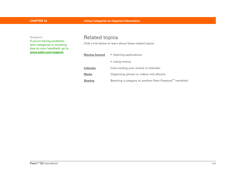 Related topics | Palm TX User Manual | Page 541 / 690