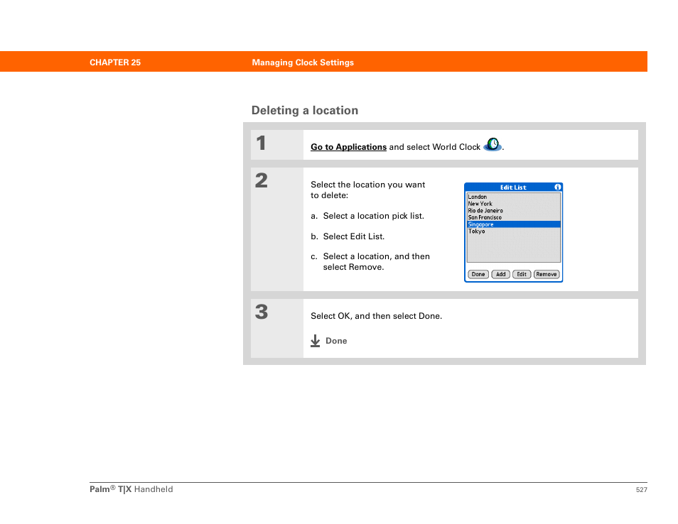 Deleting a location | Palm TX User Manual | Page 549 / 690