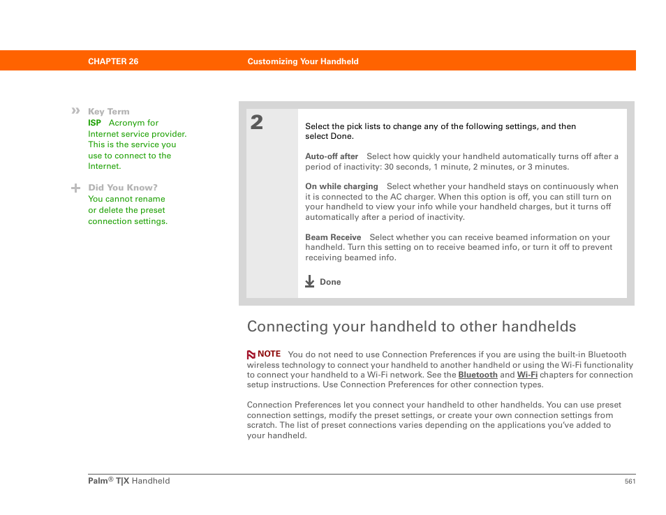 Connecting your handheld to other handhelds | Palm TX User Manual | Page 583 / 690