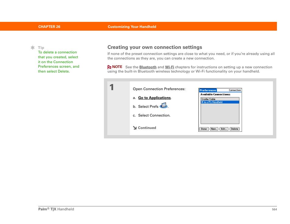Creating your own connection settings | Palm TX User Manual | Page 586 / 690