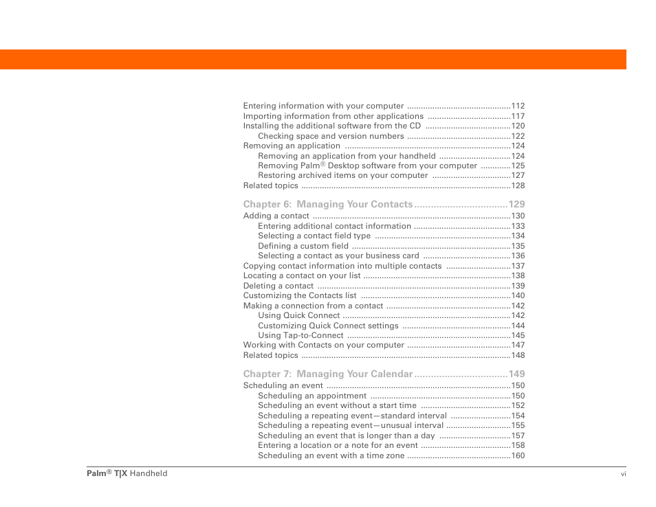 Palm TX User Manual | Page 6 / 690