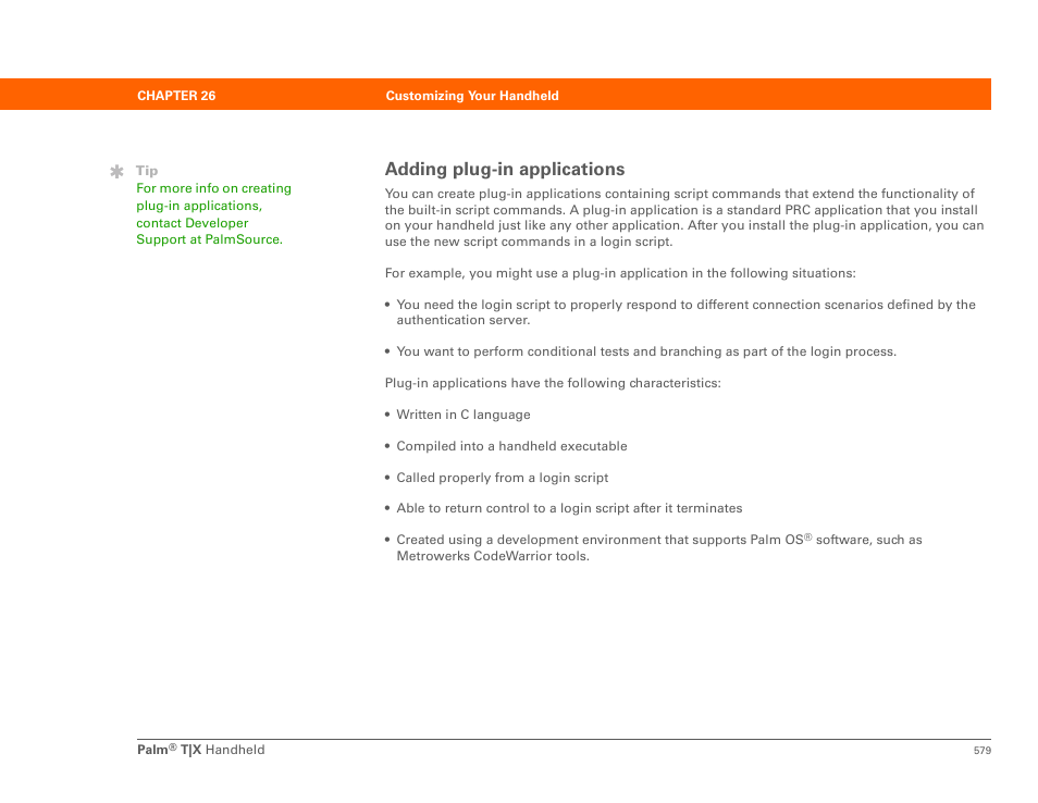 Adding plug-in applications | Palm TX User Manual | Page 601 / 690