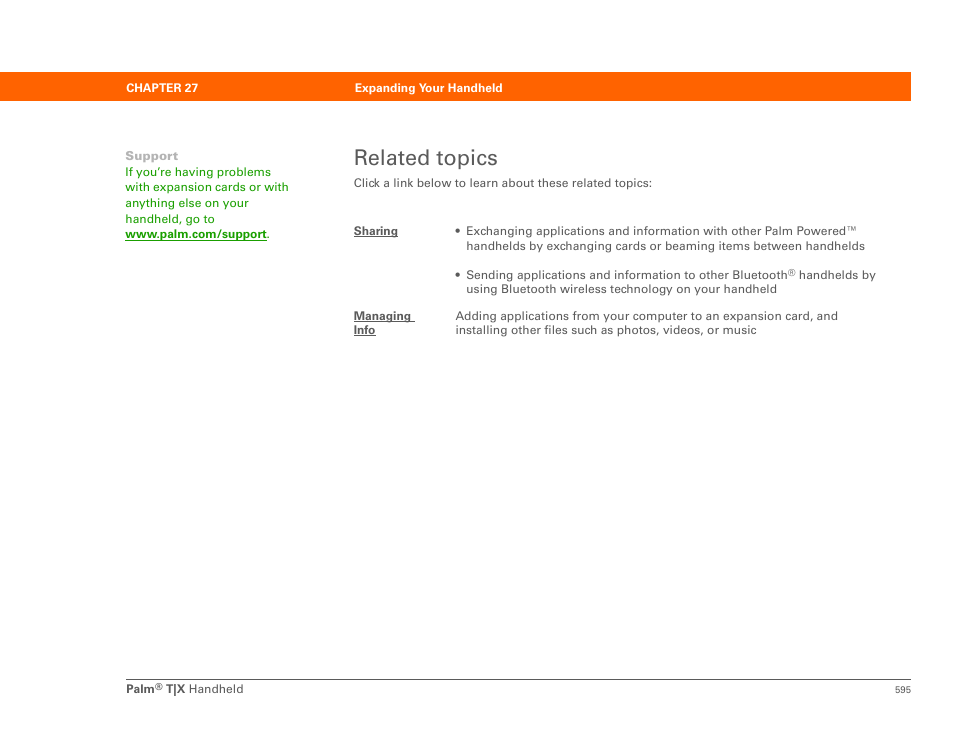 Related topics | Palm TX User Manual | Page 617 / 690