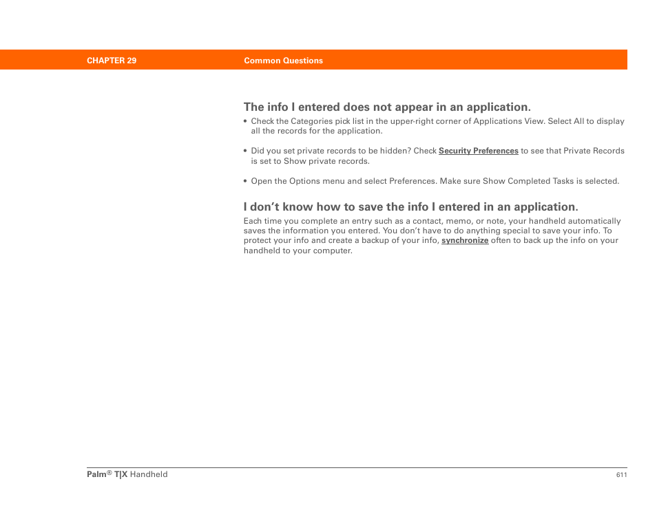 Palm TX User Manual | Page 633 / 690