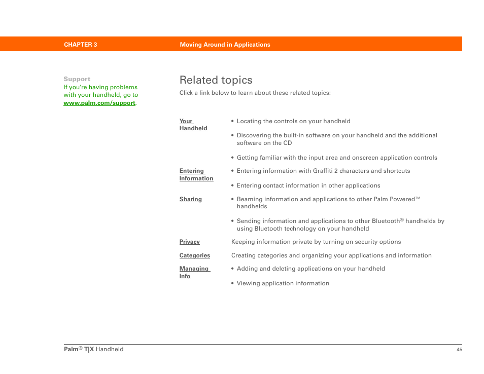 Related topics | Palm TX User Manual | Page 67 / 690