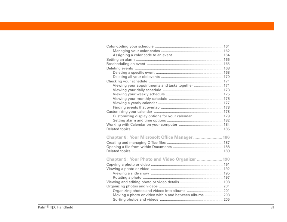 Palm TX User Manual | Page 7 / 690