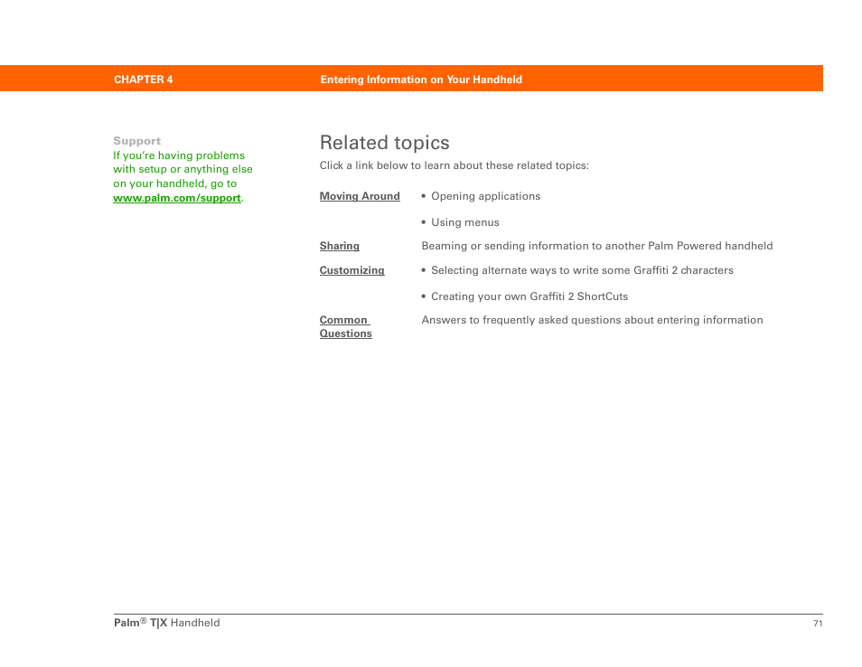 Related topics | Palm TX User Manual | Page 93 / 690