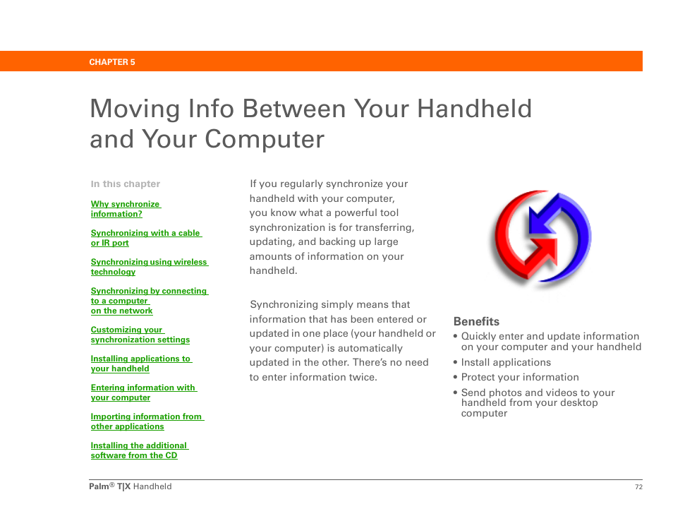 Managing info, Move and work with the | Palm TX User Manual | Page 94 / 690