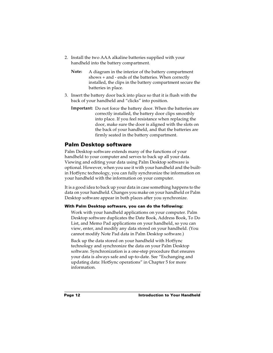 Palm desktop software | Palm PalmTM m100 User Manual | Page 20 / 232
