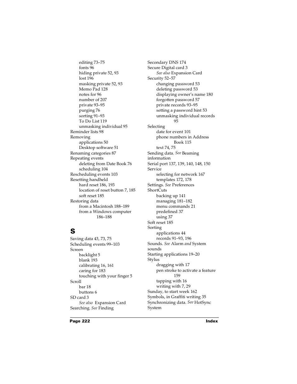 Palm PalmTM m100 User Manual | Page 230 / 232