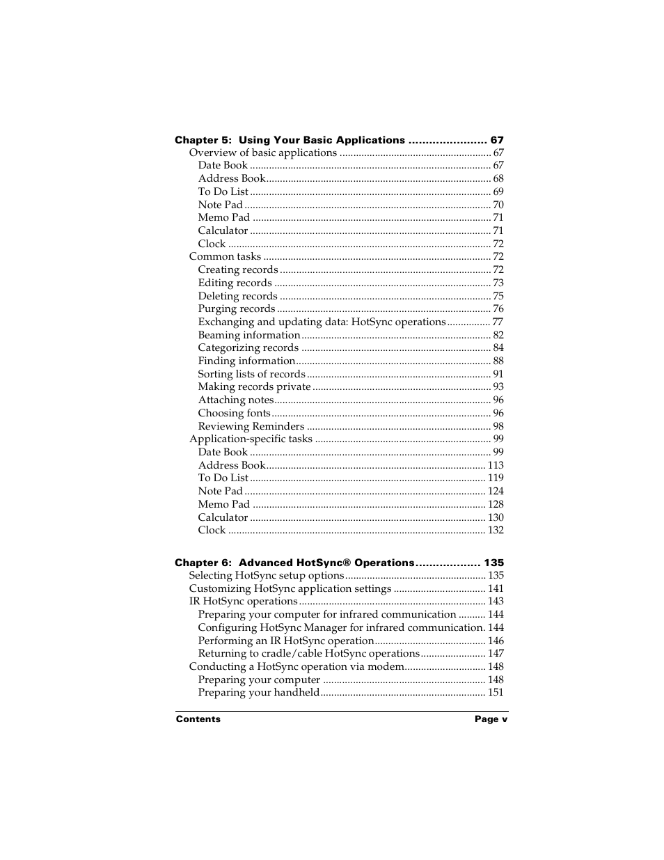 Palm PalmTM m100 User Manual | Page 5 / 232