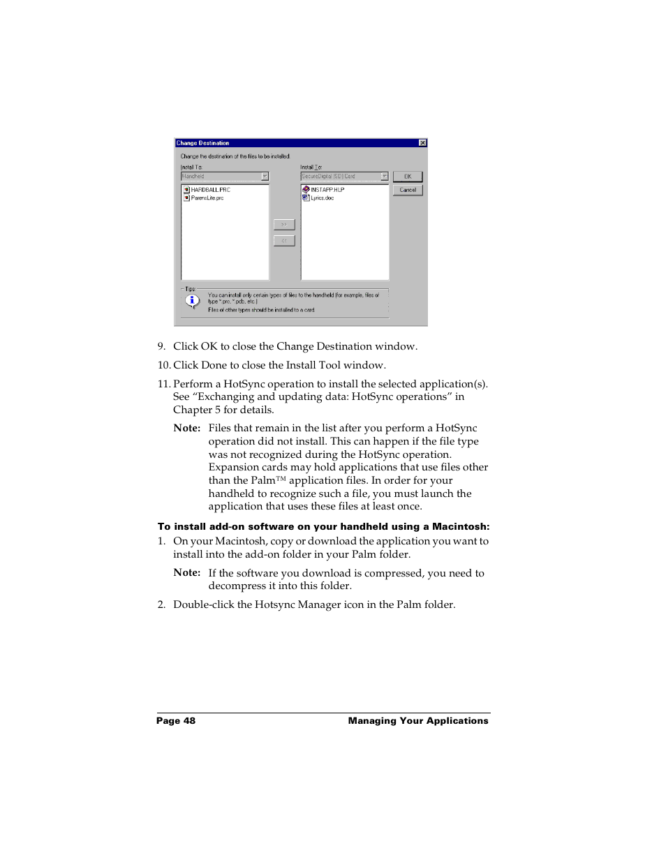 Palm PalmTM m100 User Manual | Page 56 / 232