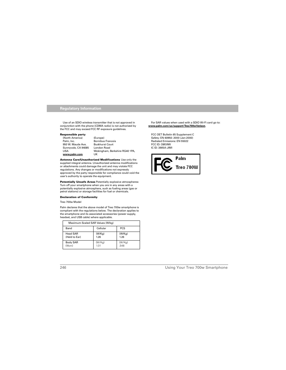 Palm 700w User Manual | Page 254 / 290