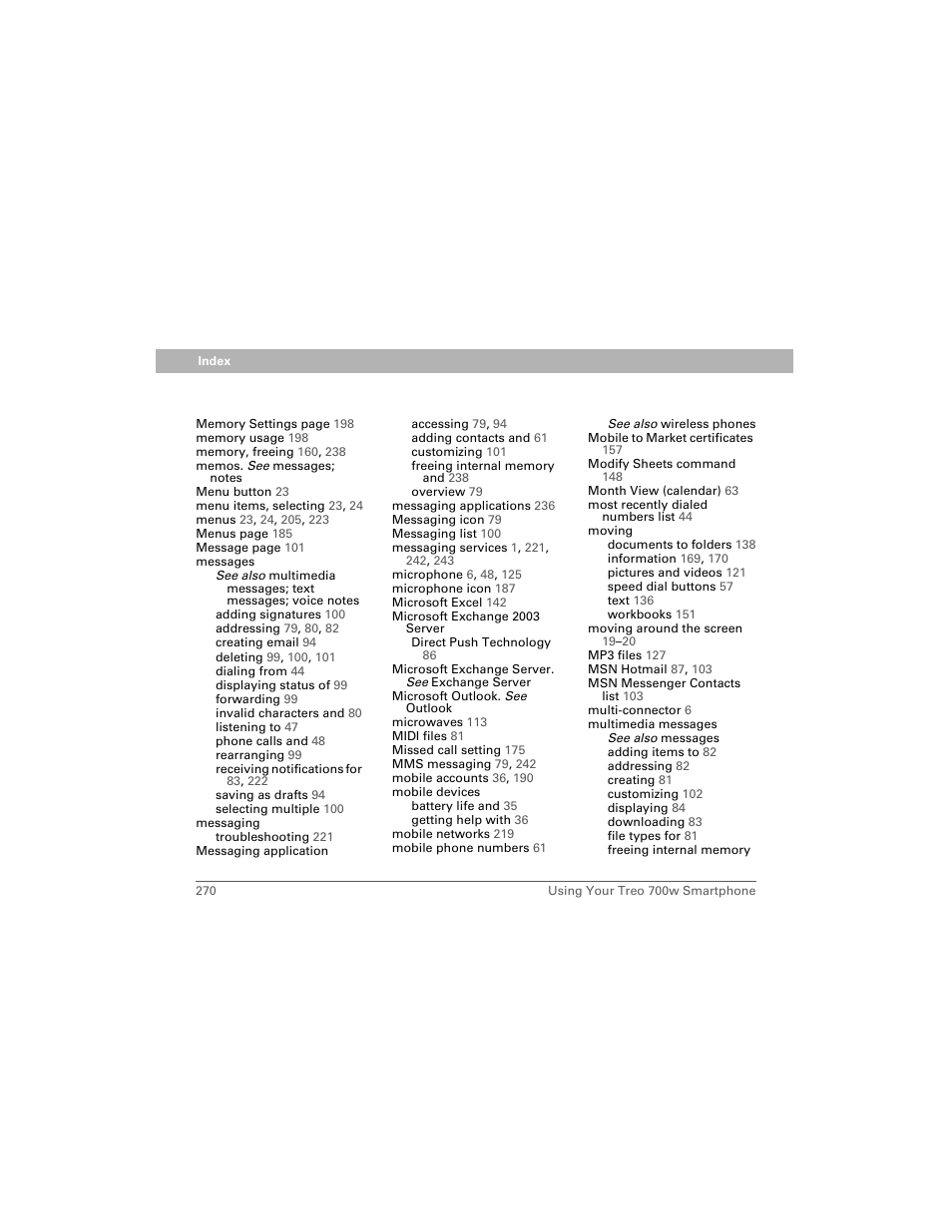 Palm 700w User Manual | Page 278 / 290