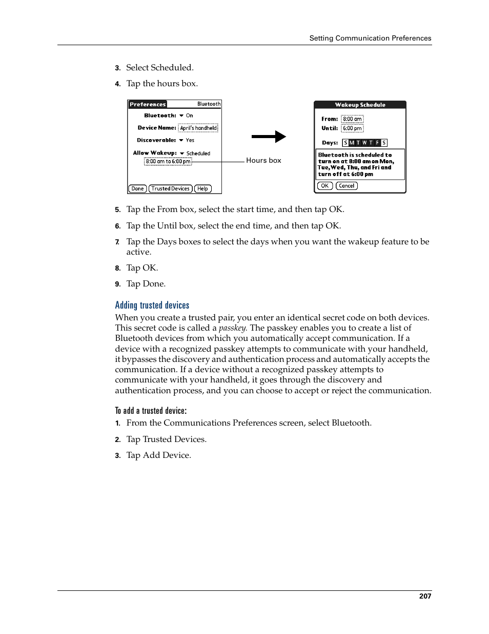 Adding trusted devices, To add a trusted device, Chapter 17 | Palm Tungsten T Handhelds User Manual | Page 217 / 290