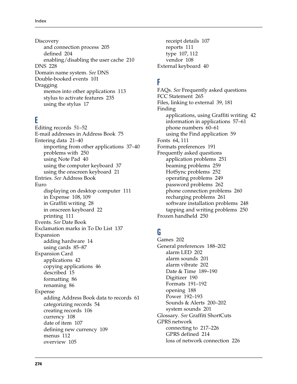 Palm Tungsten T Handhelds User Manual | Page 284 / 290