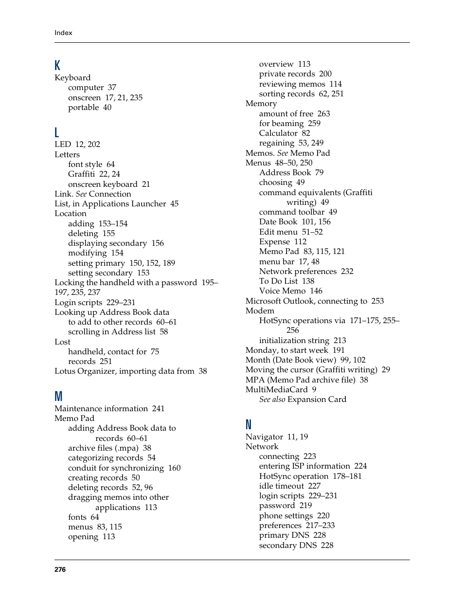 Palm Tungsten T Handhelds User Manual | Page 286 / 290