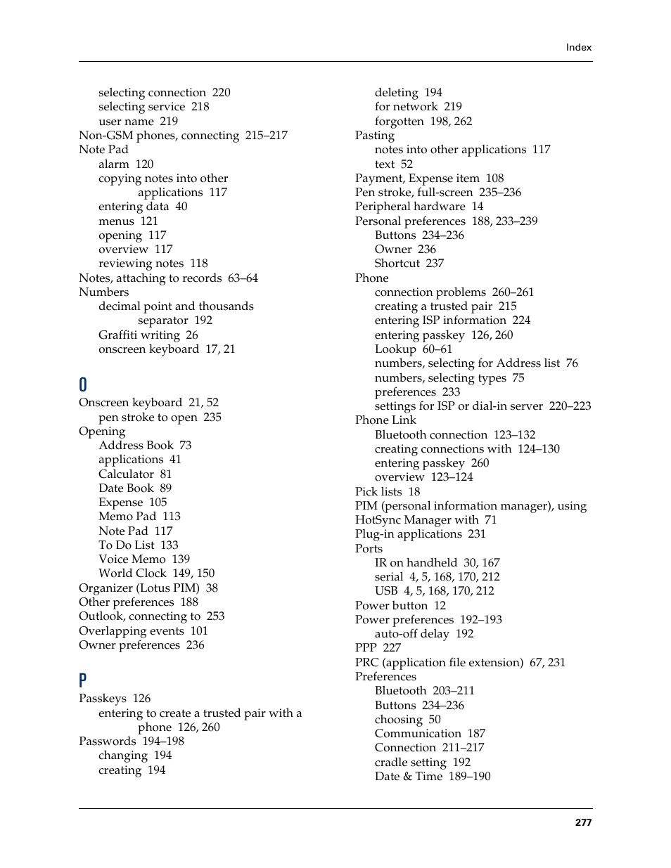 Palm Tungsten T Handhelds User Manual | Page 287 / 290