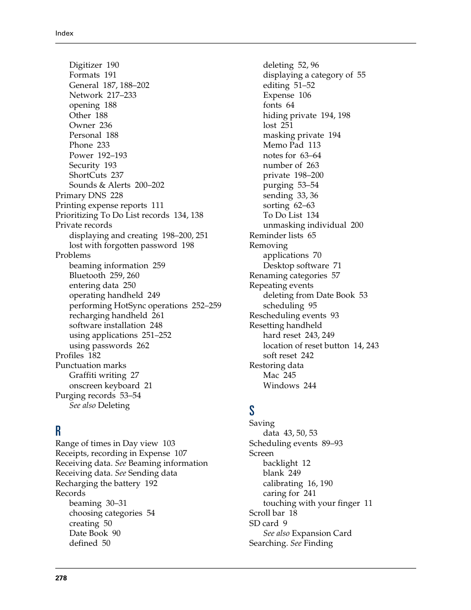 Palm Tungsten T Handhelds User Manual | Page 288 / 290