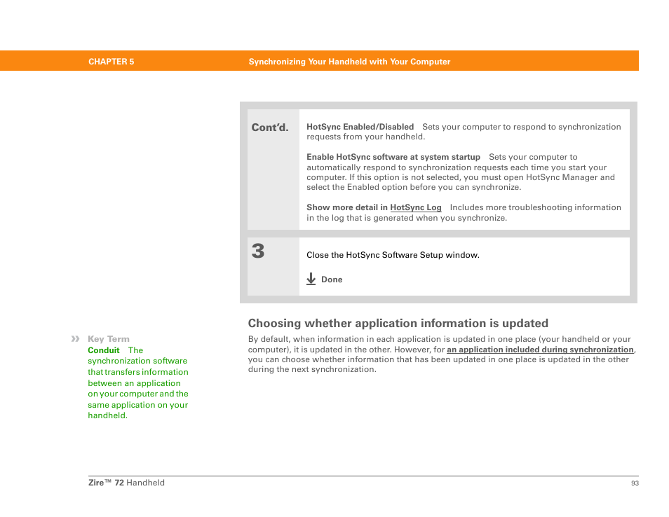 Choose which applications to synchronize | Palm Zire 72 User Manual | Page 115 / 706