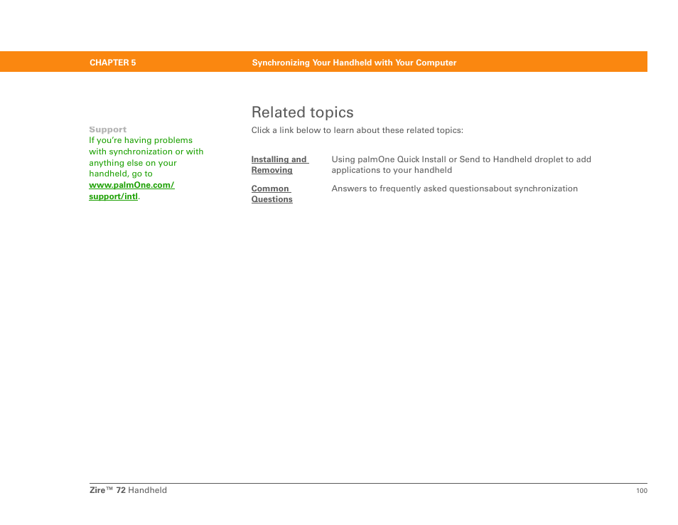 Related topics | Palm Zire 72 User Manual | Page 122 / 706