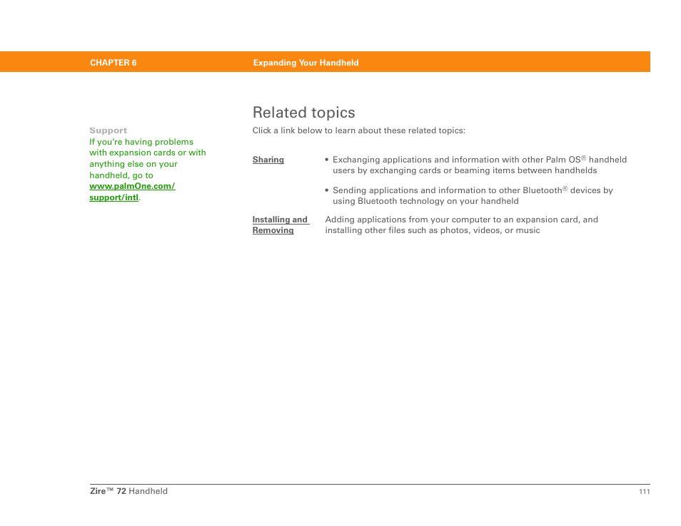 Related topics | Palm Zire 72 User Manual | Page 133 / 706