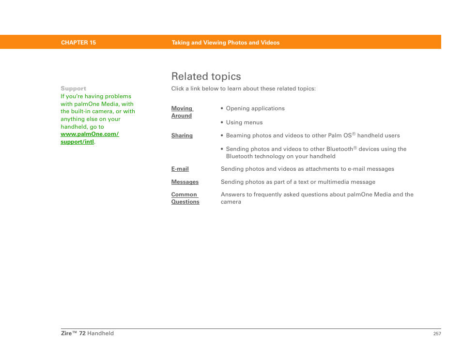 Related topics | Palm Zire 72 User Manual | Page 279 / 706