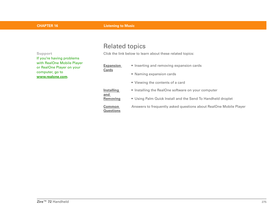 Related topics | Palm Zire 72 User Manual | Page 297 / 706