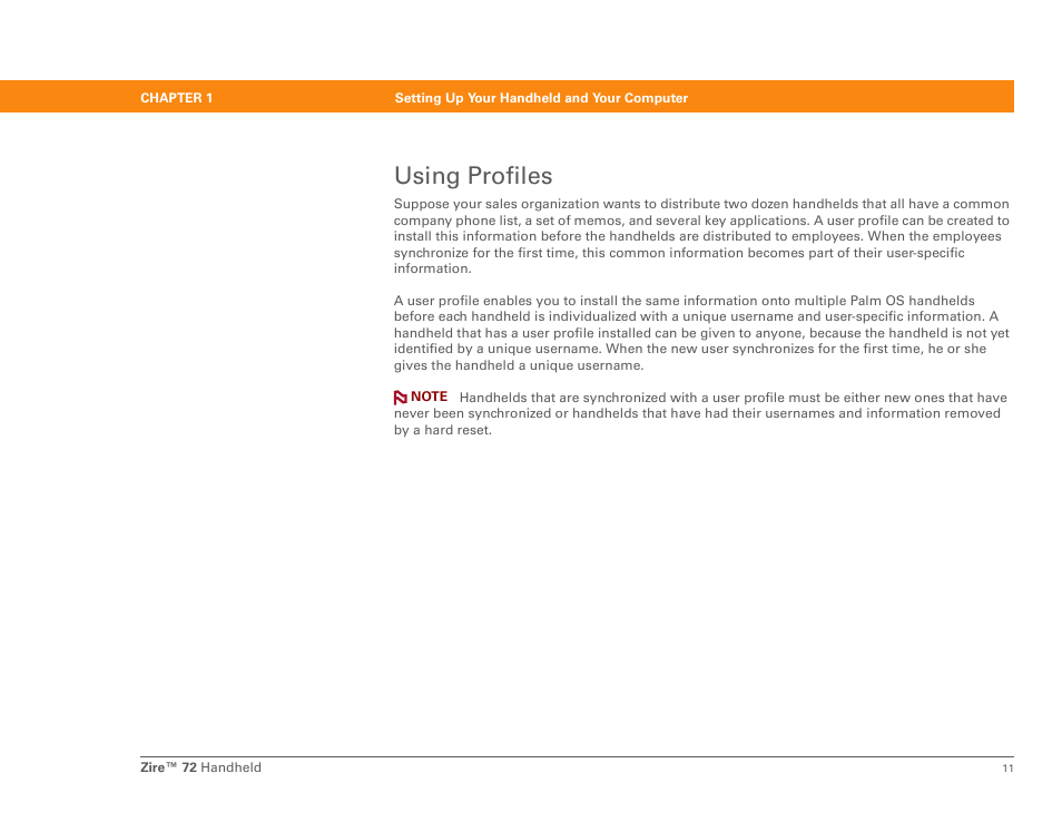 Using profiles | Palm Zire 72 User Manual | Page 33 / 706