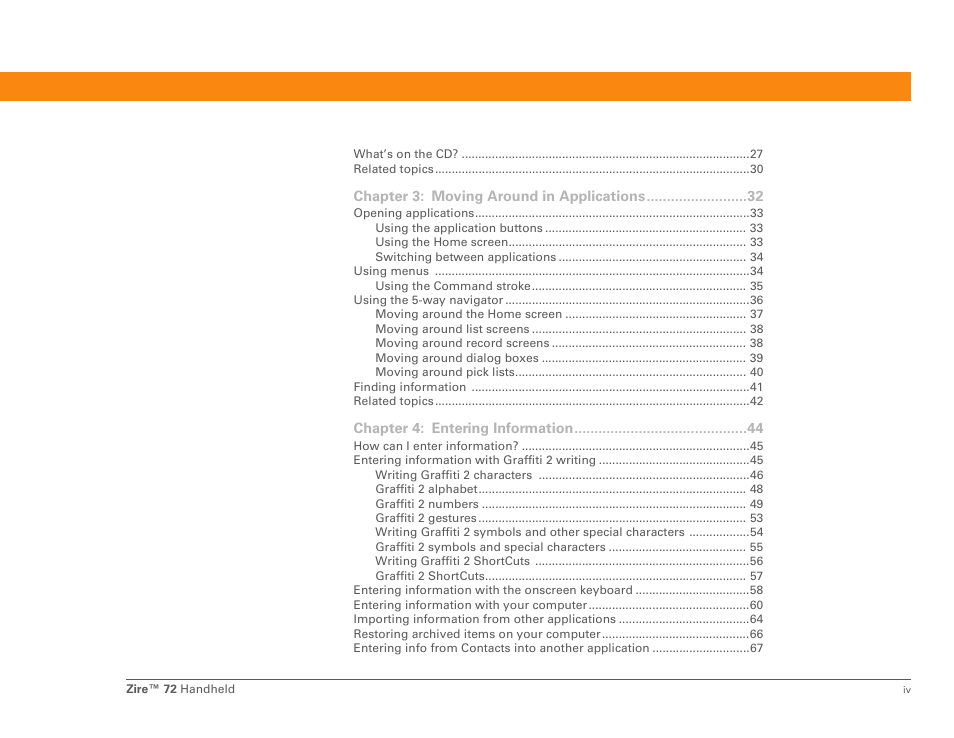 Palm Zire 72 User Manual | Page 4 / 706