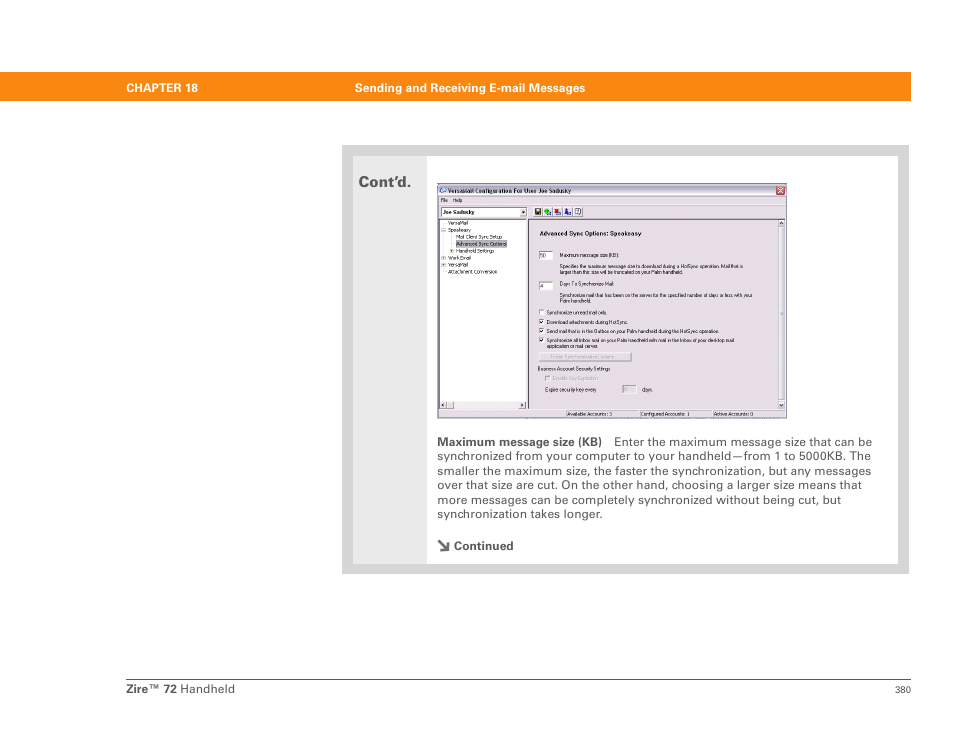 Cont’d | Palm Zire 72 User Manual | Page 402 / 706