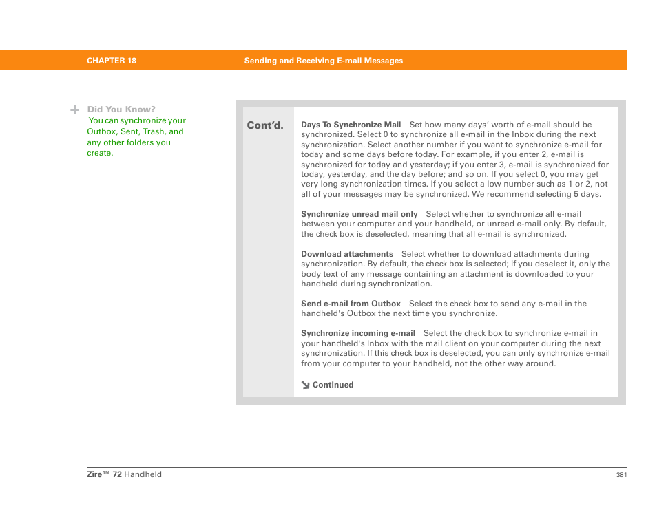 Cont’d | Palm Zire 72 User Manual | Page 403 / 706