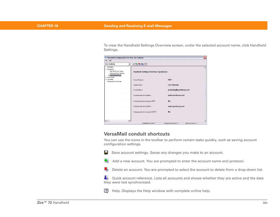 Versamail conduit shortcuts | Palm Zire 72 User Manual | Page 406 / 706