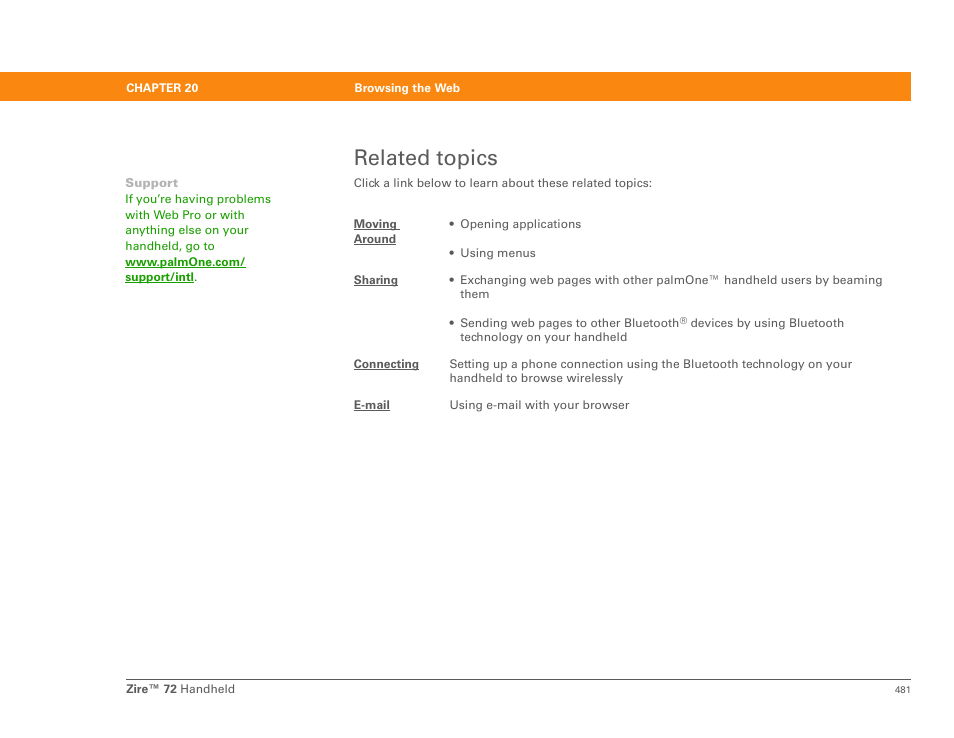 Related topics | Palm Zire 72 User Manual | Page 503 / 706