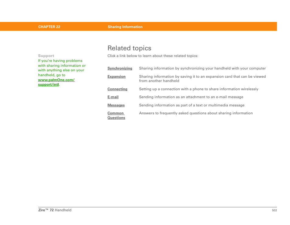 Related topics | Palm Zire 72 User Manual | Page 524 / 706