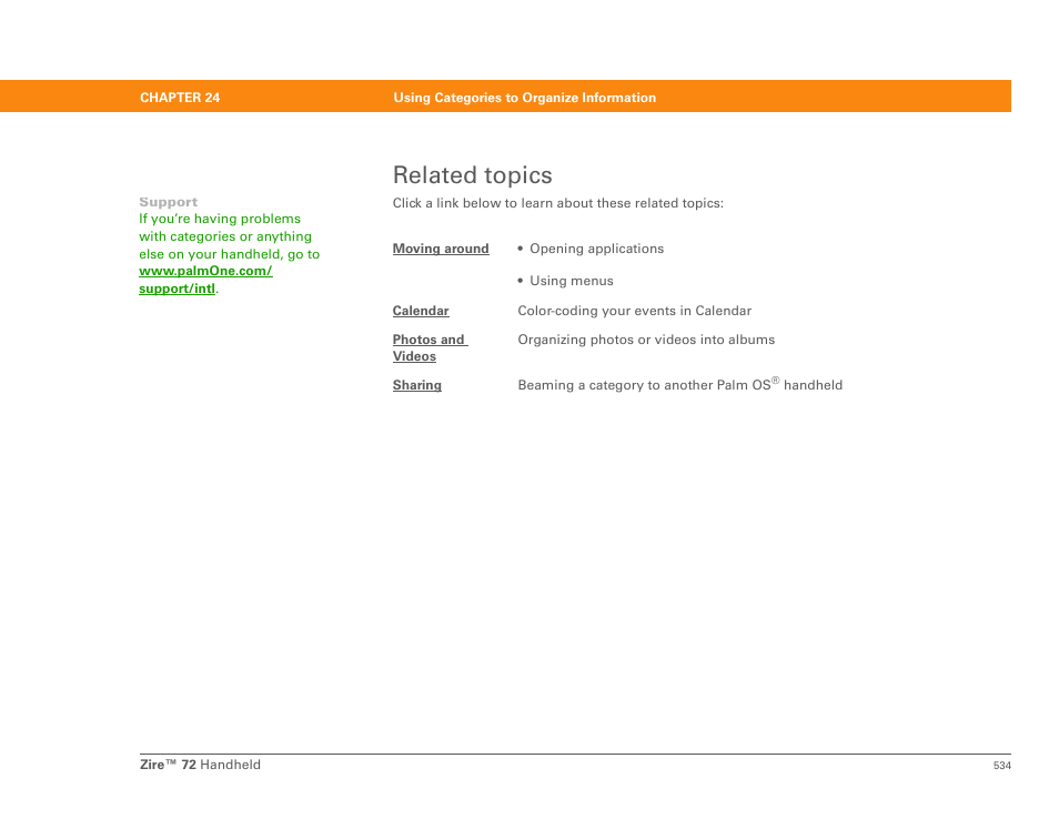 Related topics | Palm Zire 72 User Manual | Page 556 / 706