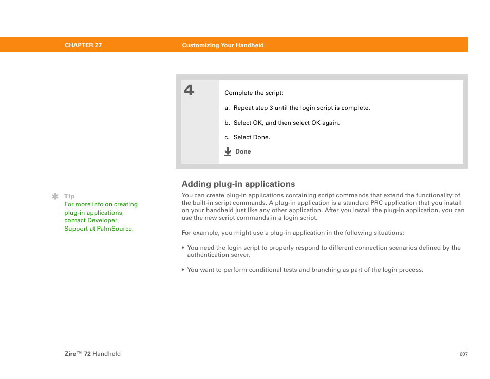 Adding plug-in applications | Palm Zire 72 User Manual | Page 629 / 706