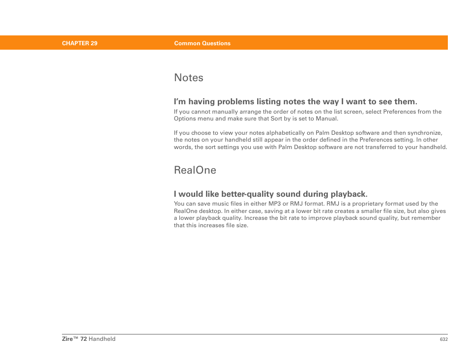 Notes, Realone, Notes realone | Palm Zire 72 User Manual | Page 654 / 706