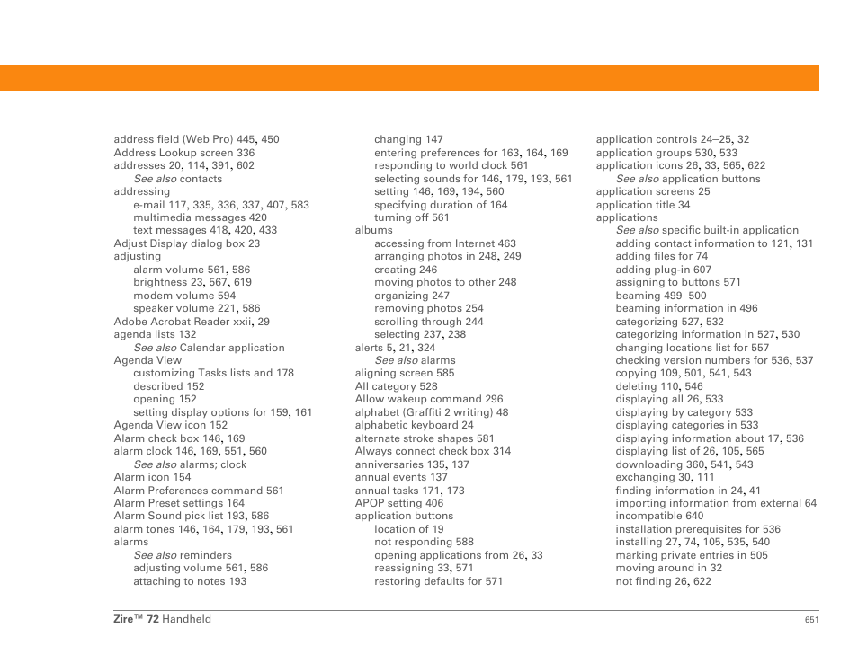 Palm Zire 72 User Manual | Page 673 / 706